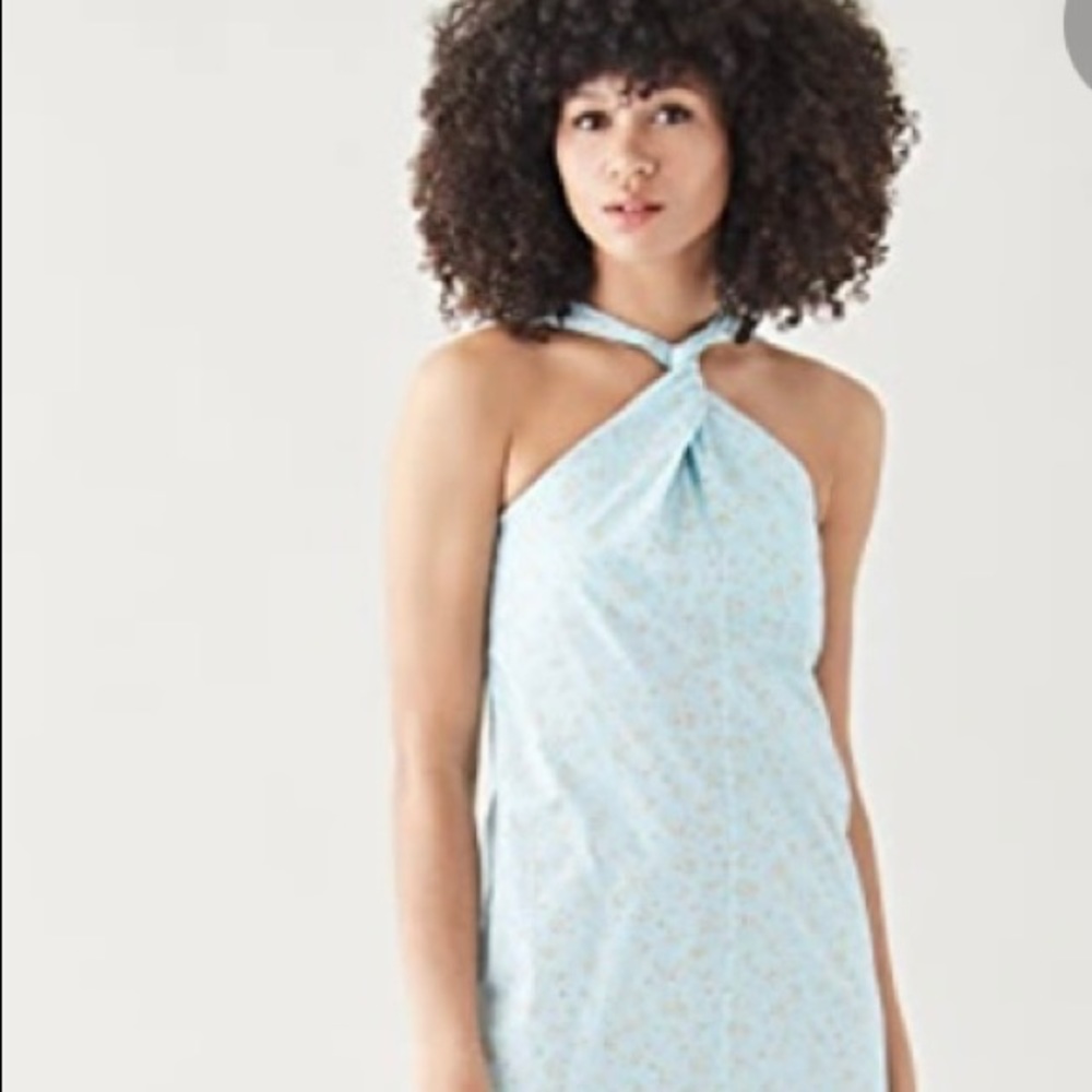 GANNI Floral Ditsy Twist yoke In Corydalis blue